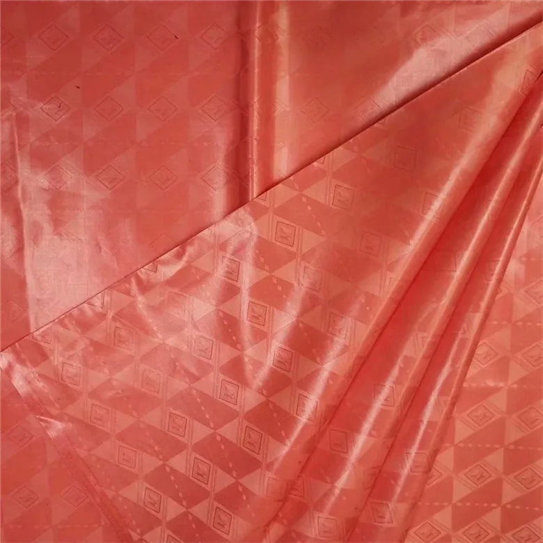 10Yards Bazin Riche Fabric Germany Quality Guinea Brocade Damask Top Pattern Abaya Garment Soft 100% Cotton pink orange | Дом и сад