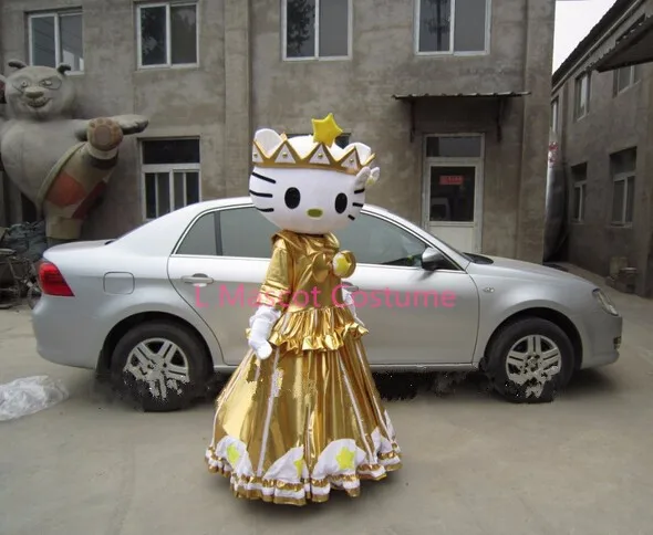 Золотой hello kitty cat маскарадные костюмы высокого качества