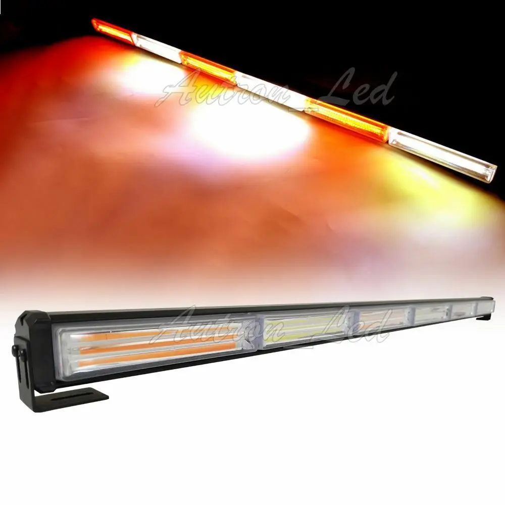 

34.5" Inch LED COB Warning Traffic Adviser Emergency Amber White Strobe Lightbar
