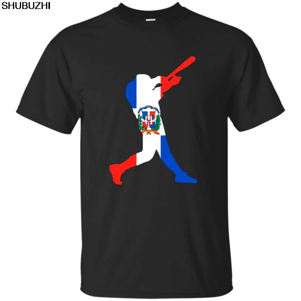 

Printed T Shirts Short Men Funny Crew Neck Dominican Republic Baseballer Flag T-Shirt Baseballer Lover Gift T Shirt sbz6505