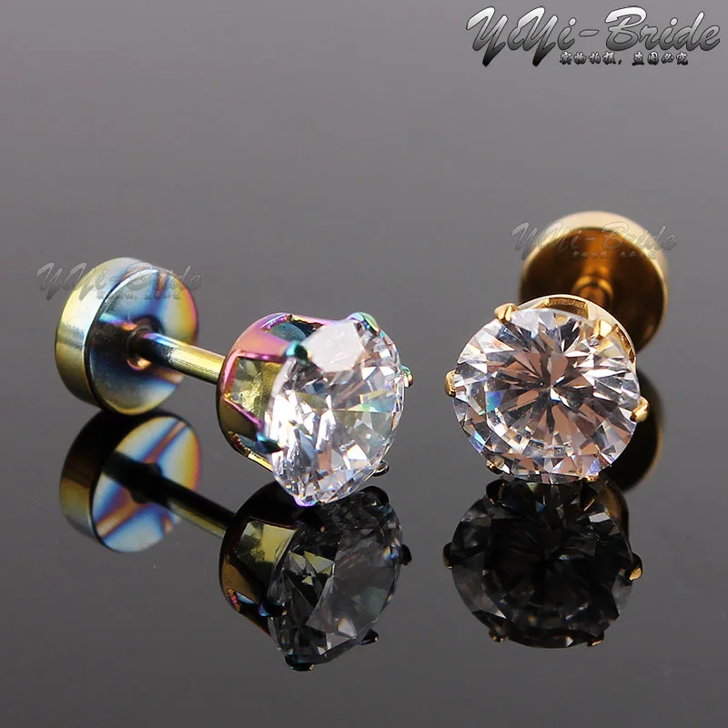 10pcs 3 7mm Zircon Ear Piercing Unique Design Gold Stainless Steel Twist Nose Lip Ring Nose Stud