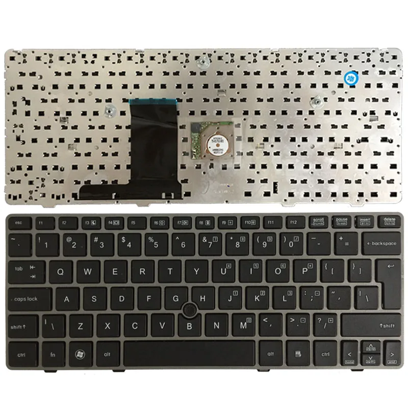 

New UI laptop Keyboard for HP Elitebook 2560 2560P 2570 2570P keyboard with Gray border and Mouse pointer