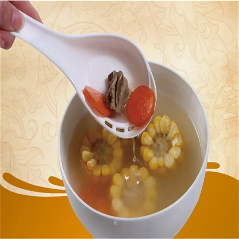 

Dual-purpose Side Leakage Creative Draining Soup Spoon Long Handle Porridge Spoons With Filter Kitchen Dinnerware Tools