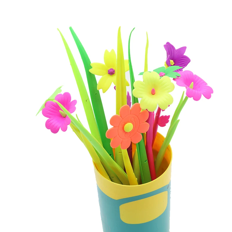

Creative Cute Plant Flower Pen Soft Silicone Gel Pen (8 Flowers + 6 Grass) Children'S Student Stationery School Office Supplies