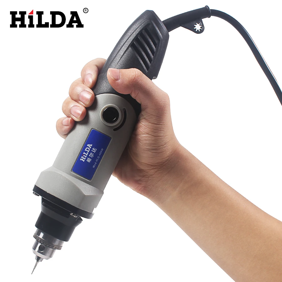 HILDA 220 В 400 Вт Мини электрическая дрель Dremel роторный инструмент шлифовальный Электроинструмент 6 положения с переменной скоростью Dremel аксессуары