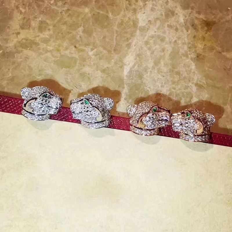 

Brand Pure 925 Sterling Silver Jewelry For Women Leopard Earrings Panther Head Stud Earrings Silver Wedding Party Silver Earring