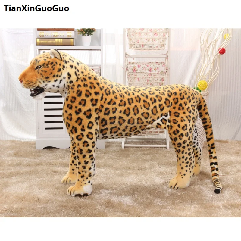 simulationleopardplushtoylarge110x75cmstandingleoparddollcanberodebirthdaygift