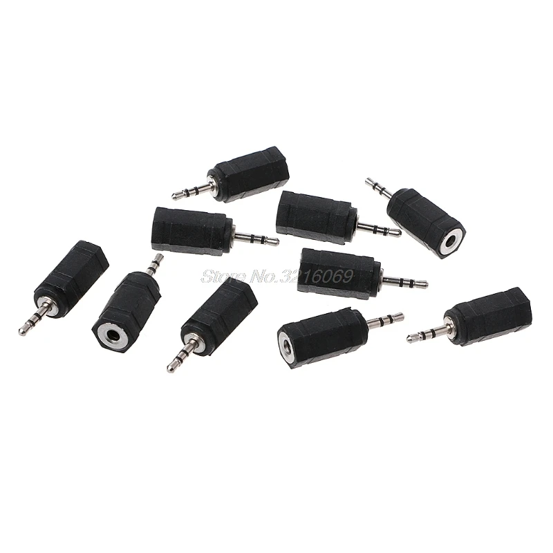 

OOTDTY 10 Pcs 2.5mm Male Plug To 3.5mm Female Stereo Audio Headphone Jack Adapter Plug