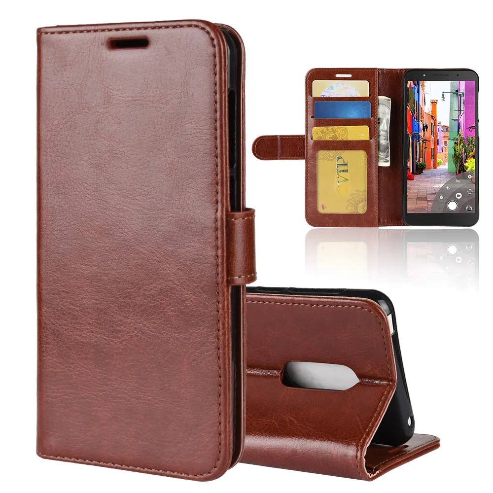 Phone Case For Alcatel 1C Flip Leather Luxury Wallet for (With Fingerprint hole) Cover Coque Funda Bag | Мобильные телефоны и