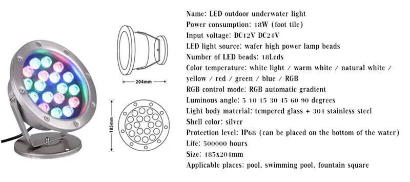 Бассейн водопад фонтаны бассейн свет подводный водопад Rgb 12 в 24 Вт Cascada De Luces Cascata Piscina De aluminio 6 Вт 12 Вт 18 Вт