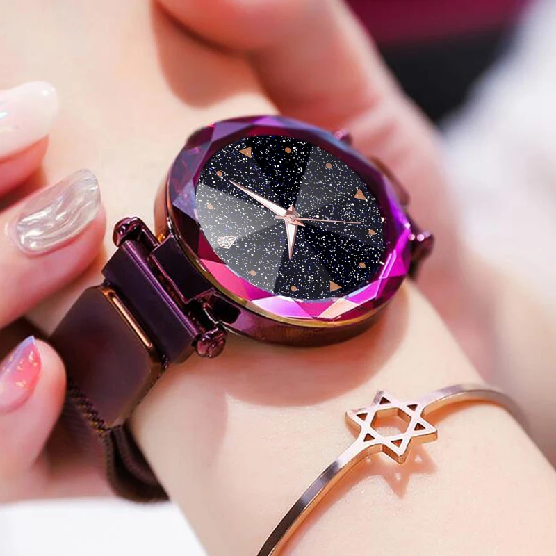 

Women Watches Luxury Starry Sky Stainless Steel Mesh Magnetic Strap Ladies Watch Quartz Wrist Watch Relojes Zegarek Damski