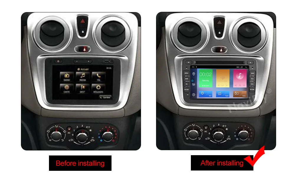 Perfect NaviFly 2G+32G Android 9.1 GPS DVD Radio player for Dacia/Sandero/Duster/Renault/Captur/Lada/Xray 2/Logan 2 1 Din WIFI BT CANBUS 6