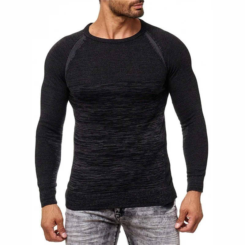 Men's Knit Sweater with Scarf Collar Slim Knit Hip Hop Streetwear Long Sleeve Fashion Casual High Quality Man's Sweaters