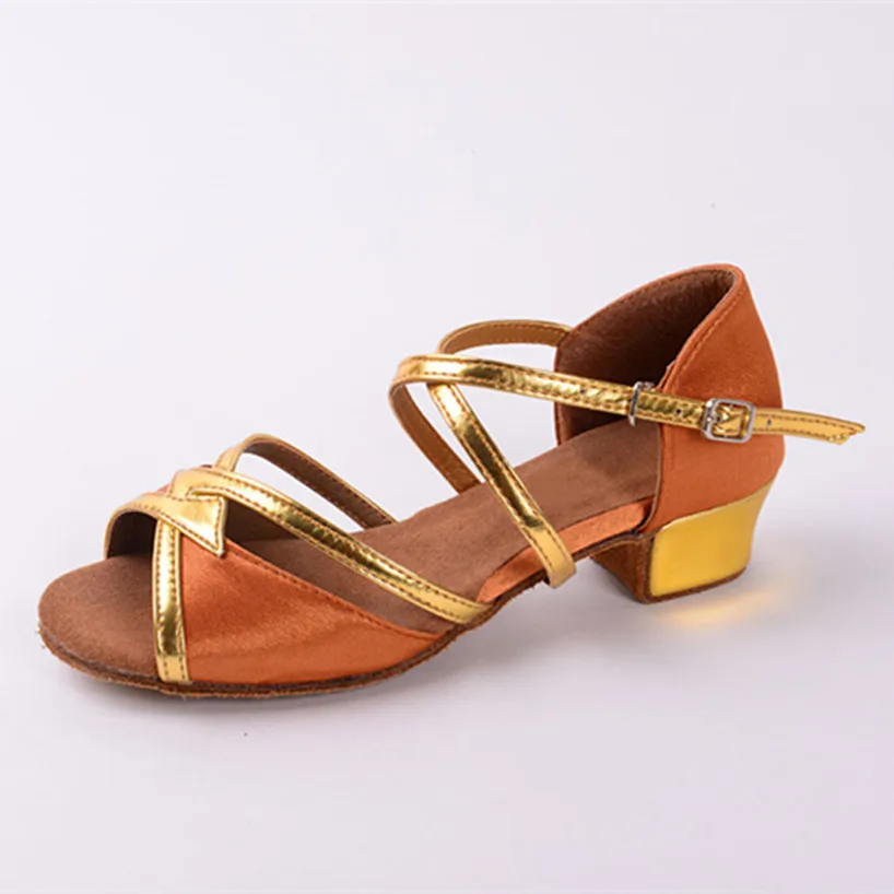 Brown Latin Dance Shoes Girls Woman Children Shoes Salsa Ballroom