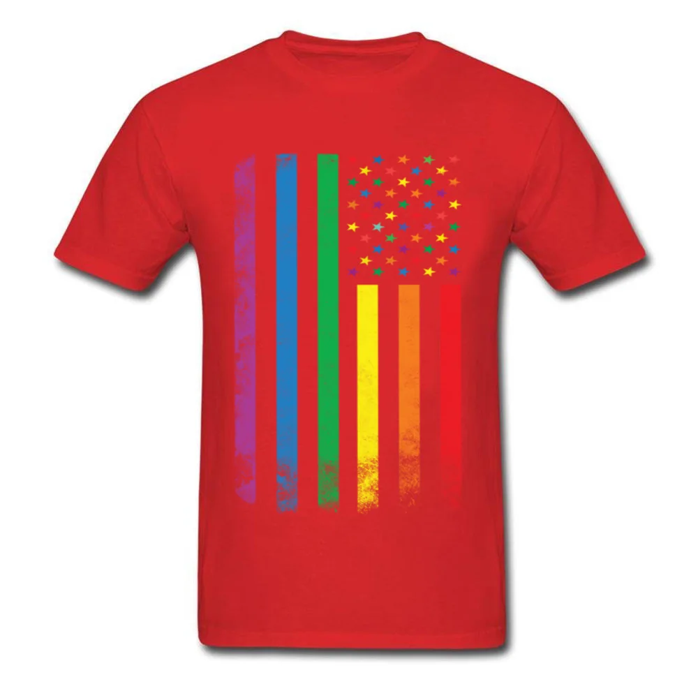 Rainbow American Flag Gay Lesbian Pride_red