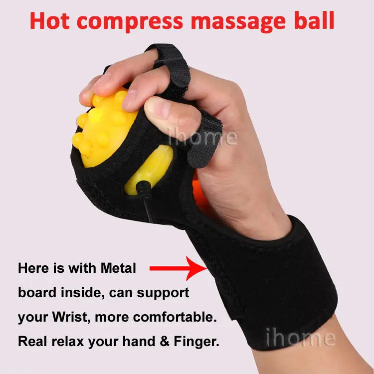 Инфракрасный горячий компресс ручной массажный шарик массаж рук и пальцев физиотерапия, восстановление спазма дистонии гемоплегии инсульта