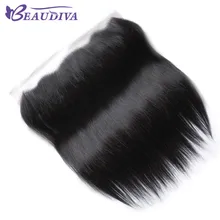 BEAUDIVA глубокий пробор перуанские прямые человеческие волосы кружева Фронтальная застежка 13x6 с детскими волосами часть швейцарское кружево натуральный цвет