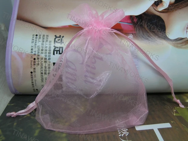 

Free Shipping 200pcs/lot 7x9cm Pink Color Organza Bags Wedding Gift Bags Jewlery packing Gift Pouch