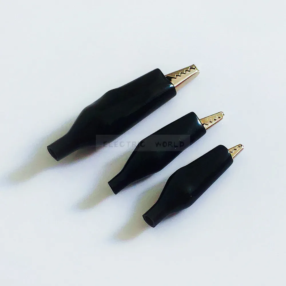 45mm Crocodile Clip 10pcs/lot G98 Electrical Clamp for Testing Probe Meter Black and Red with Plastic Boot Metal Alligator Clip alligator clips electric test clamp test probes