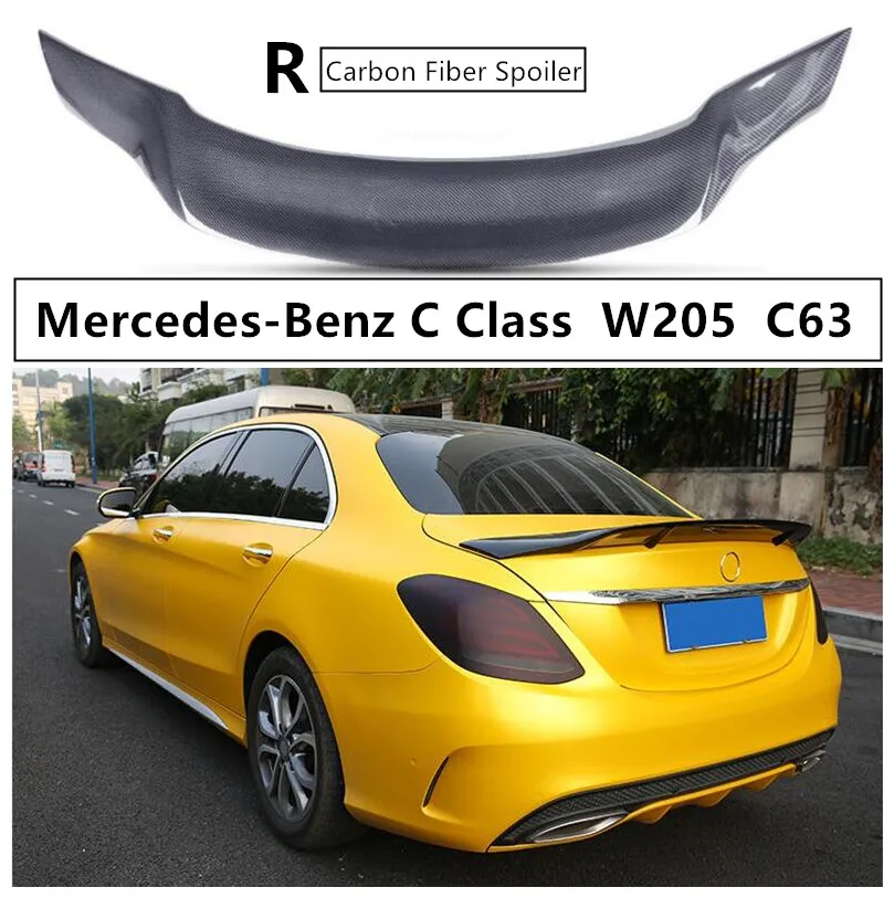 Спойлер из углеродного волокна для Mercedes-Benz C Class W205 C63 C180 C200 C260 C300 C450 2015-2019 спойлеры