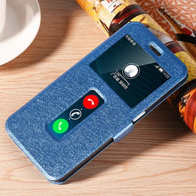 Open window PU leather case For ZTE Blade V7 Lite protect shell V 7 Lite phone cases For ZTE Blade V7Lite flip case back cover - Цвет: blue