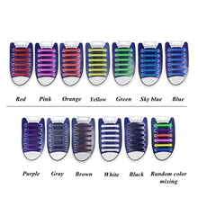 12Pc Set Elastic Silicone Shoelaces Athletic Running No Tie Shoe Lace Sneakers Fit Strap Shoeslace For