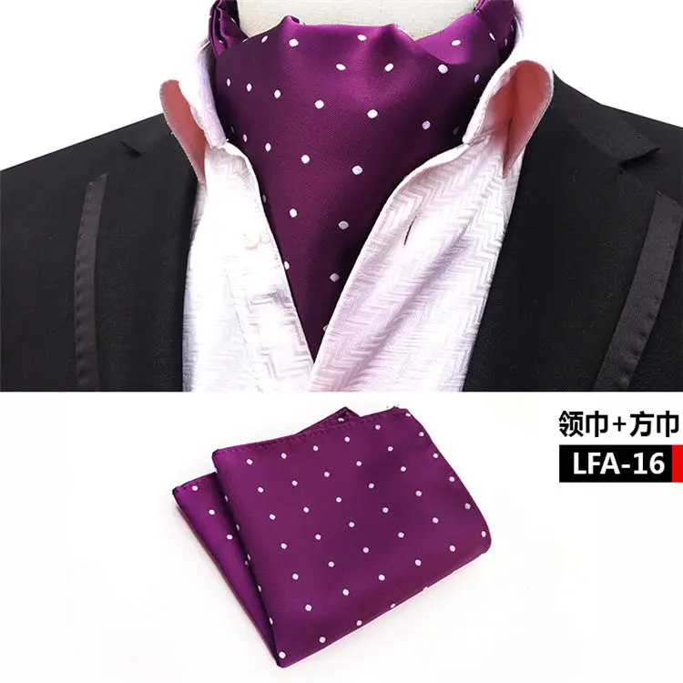 black scarf mens 2 Pcs/Set Men Formal Scarf Set Blue with White Dots Silk Scarves Pocket Square Sets mens designer scarf Scarves