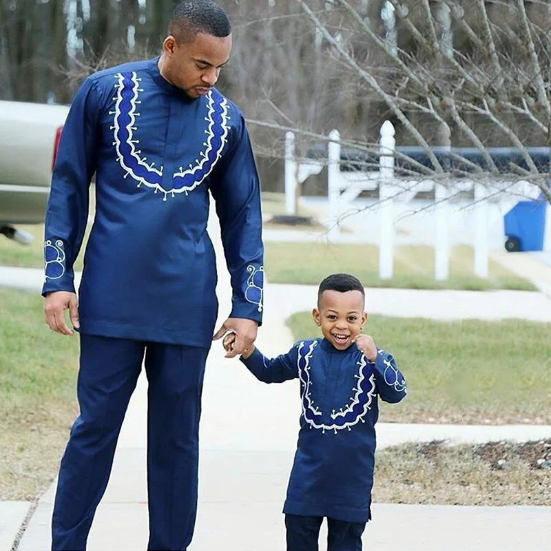 Африканская одежда только синего цвета Дашики модный традиционный дизайн мягкий материал для мужчин