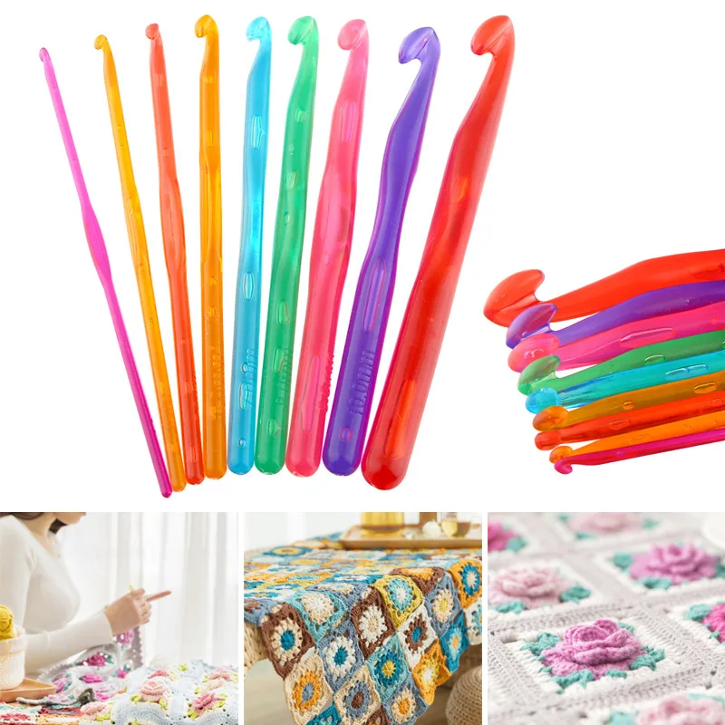 9Pcs/Set Crochet Hooks Knit Knitting Needles Set Weave Craft Tools 3