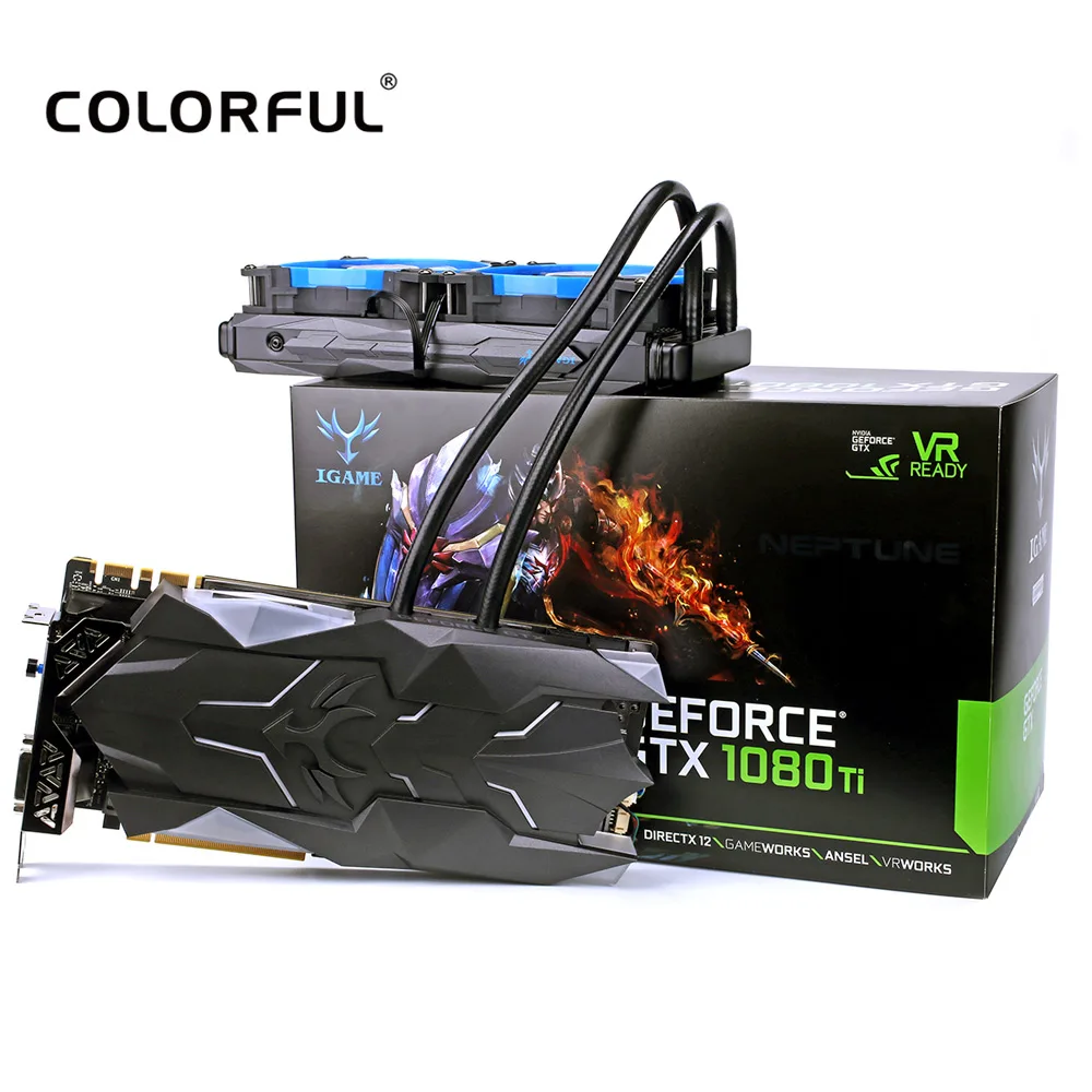 

Colorful iGame GTX1080Ti Neptune W Liquid-Cooled GPU 1594-1708MHz 11GB GDDR5X 352bit Video Graphics Card