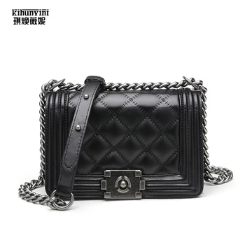 

Famous Designer Diamond Shoulder Bag Women Luxury High Quality Chain Leather Crossbody Bags Female Purse Lattice Fashion Bolsas