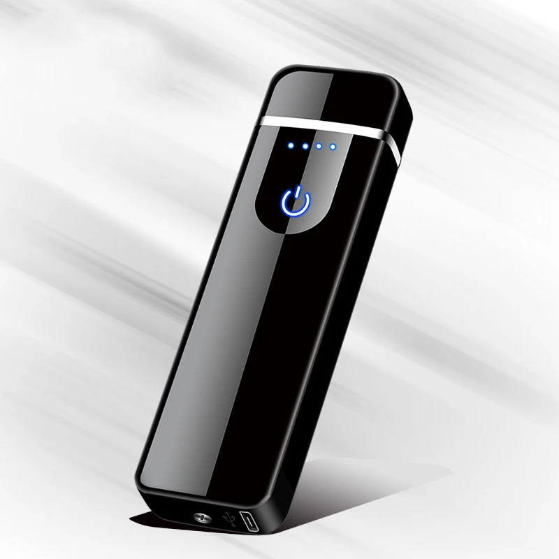 Светодиодный ветрозащитный двойной дуги электронная USB Зажигалка сенсорный палец Индукционная сигарета более легкий импульс Зажигалка гаджеты для мужчин подарки