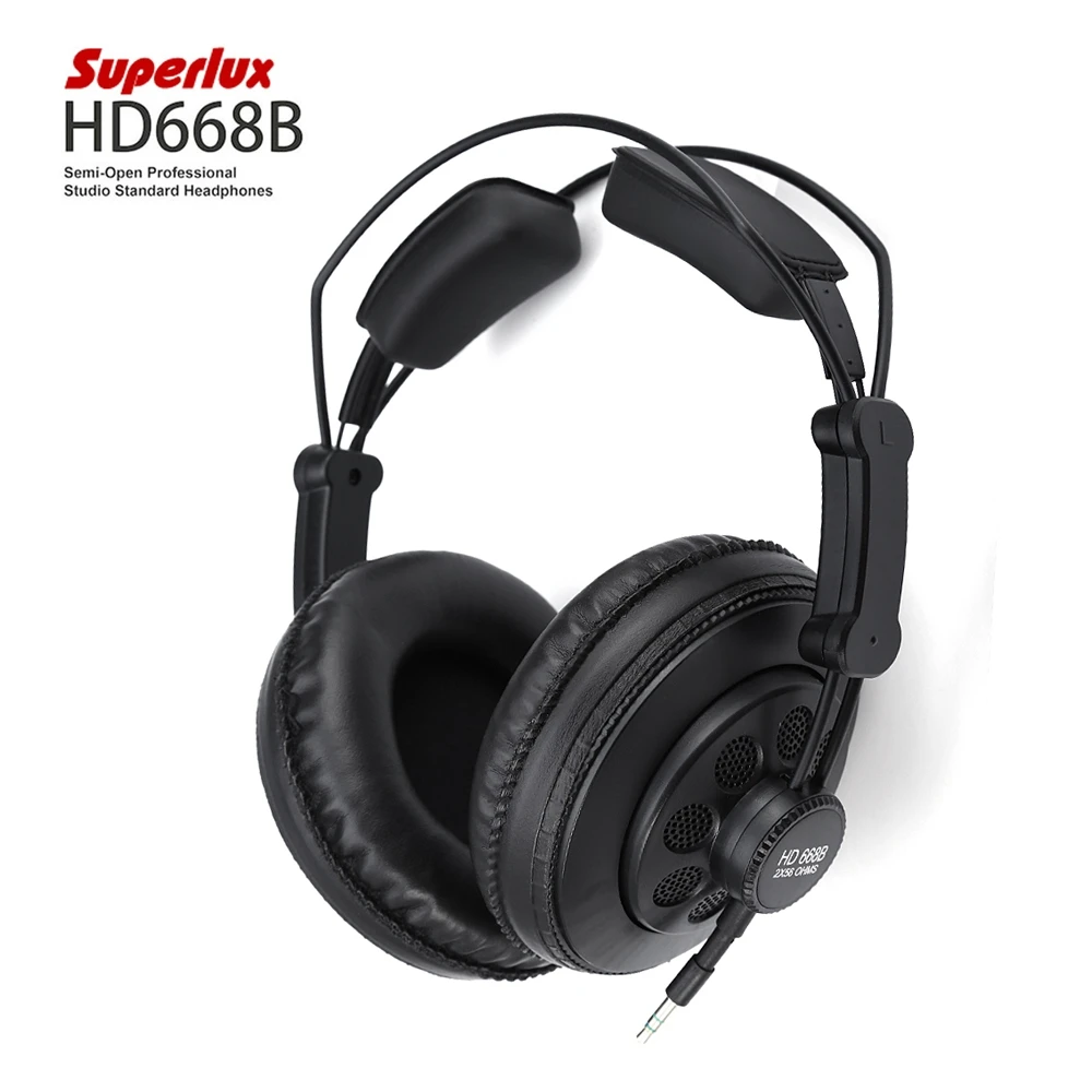 Original Superlux HD668B Semi Open Professional Studio Standard Monitoring Dynamic Headphones For Music Detachable Audio Cable