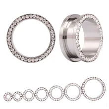 2 шт/комплект Кристалл уха туннель с резьбой уха Вилки судить Jewelry Растяжка Комплект пирсинг плоть туннель ухо расширитель бар 3~ 25 мм