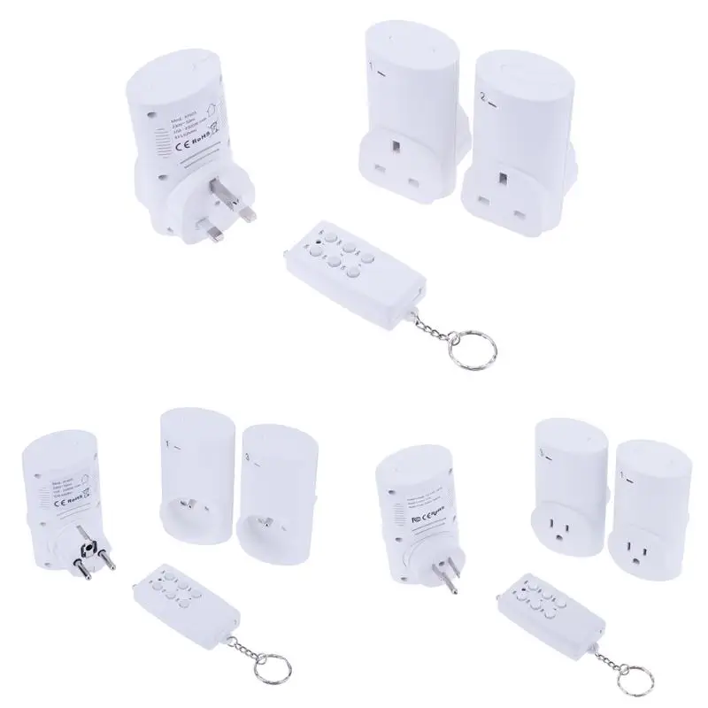 

US/EU/UK Standard Smart Wireless Remote Socket Power Outlet Socket Switch Energy-saving Smart Plug +Remote Control for Home Use
