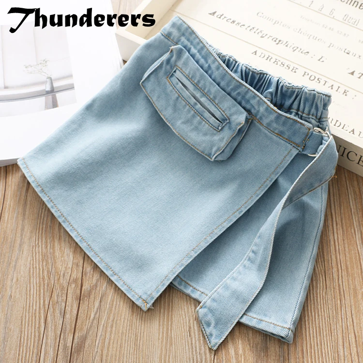 

Thunderers Summer Denim Material Kids Skirt For Girl Party Baby Girl Princess Dance Skirts Children Birthday Clothes 24M-6Y