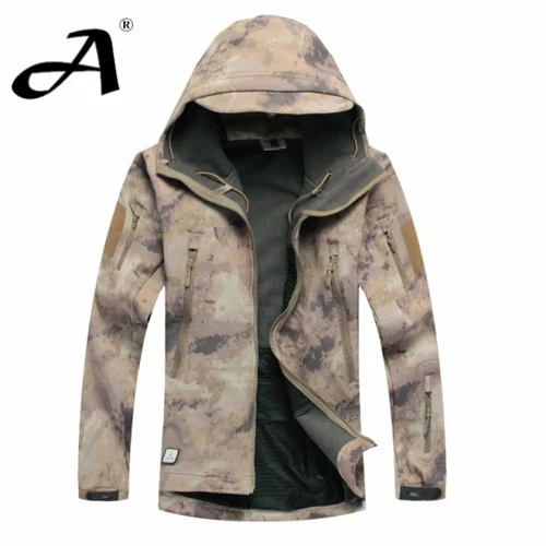 Армия камуфляж пальто военная куртка водонепроницаемая ветровка плащ одежда для охотников армия куртка мужчины открытый куртки и пальто, пуховик,пальто мужское, куртки, камуфляж, ветровка, пальто зимнее, куртки мужские - Цвет: ATAC