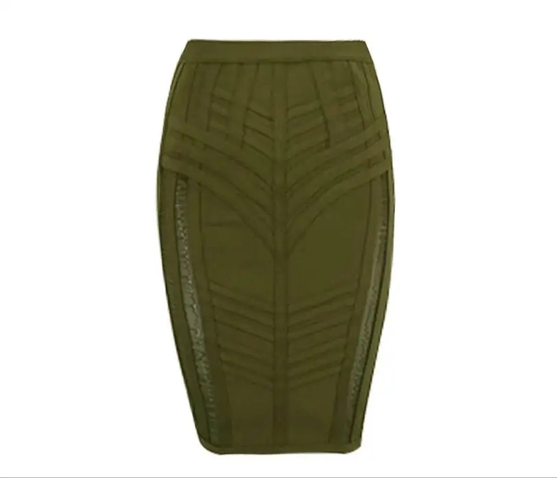 Новое поступление Женская сексуальная Зеленая бандажная юбка вязаная эластичная дизайнерская юбка-карандаш