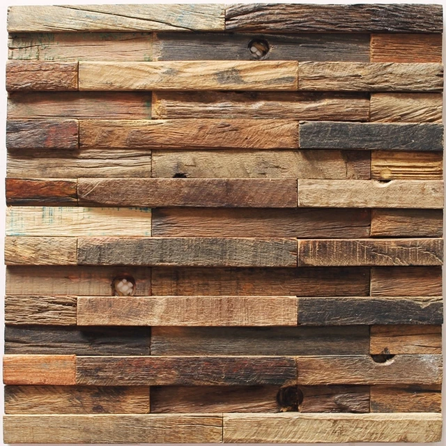 3D subway pattern ancient boat wood mosaic strip, tiles 