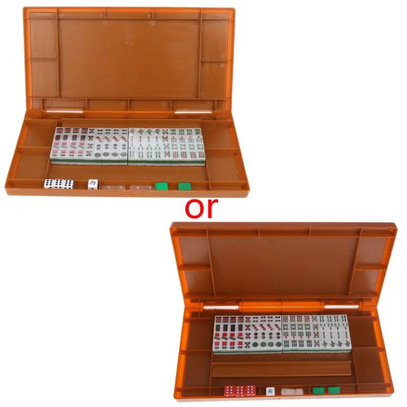 Portable Mini 144 mahjong box Traditional Game Travel Foldable Mah jong Table