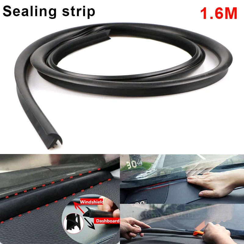 1.6m Rubber Dustproof Soundproof Sealing Strip For Auto Car Dashboard Windshield