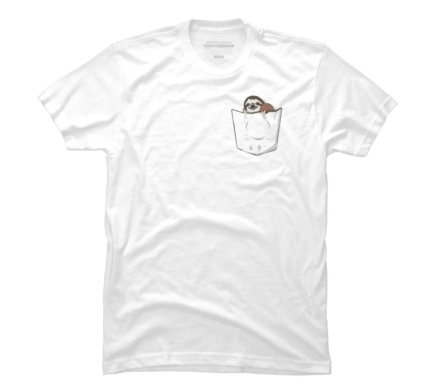 sloth in pocket t shirt