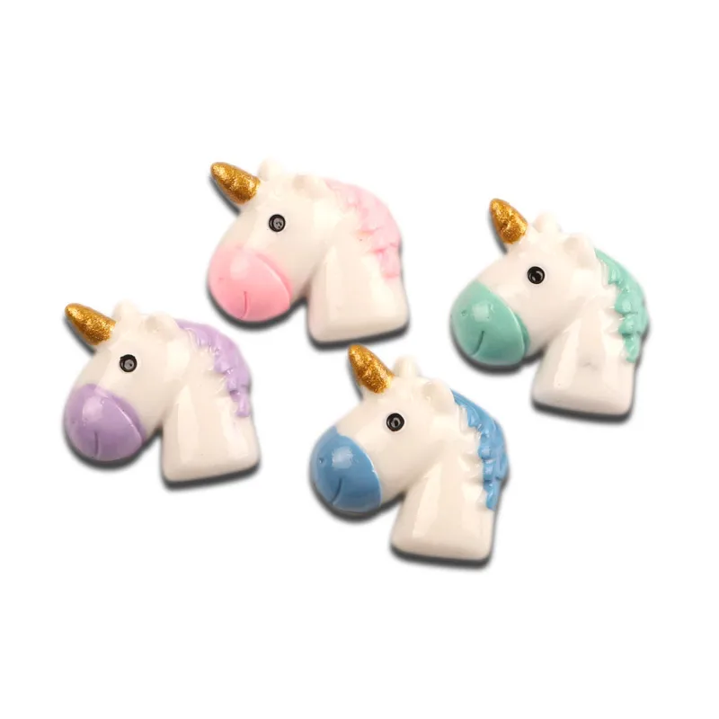 

LF 20Pcs Mixed Resin Unicorn Decoration Crafts Flatback Cabochon Kawaii DIY Embellishments For Scrapbooking Accessories
