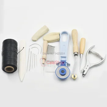 

9 styles / Lot Bonefolder Awl Needles Thread NOTCHER Wheels Knife Cutting Finger Thimble