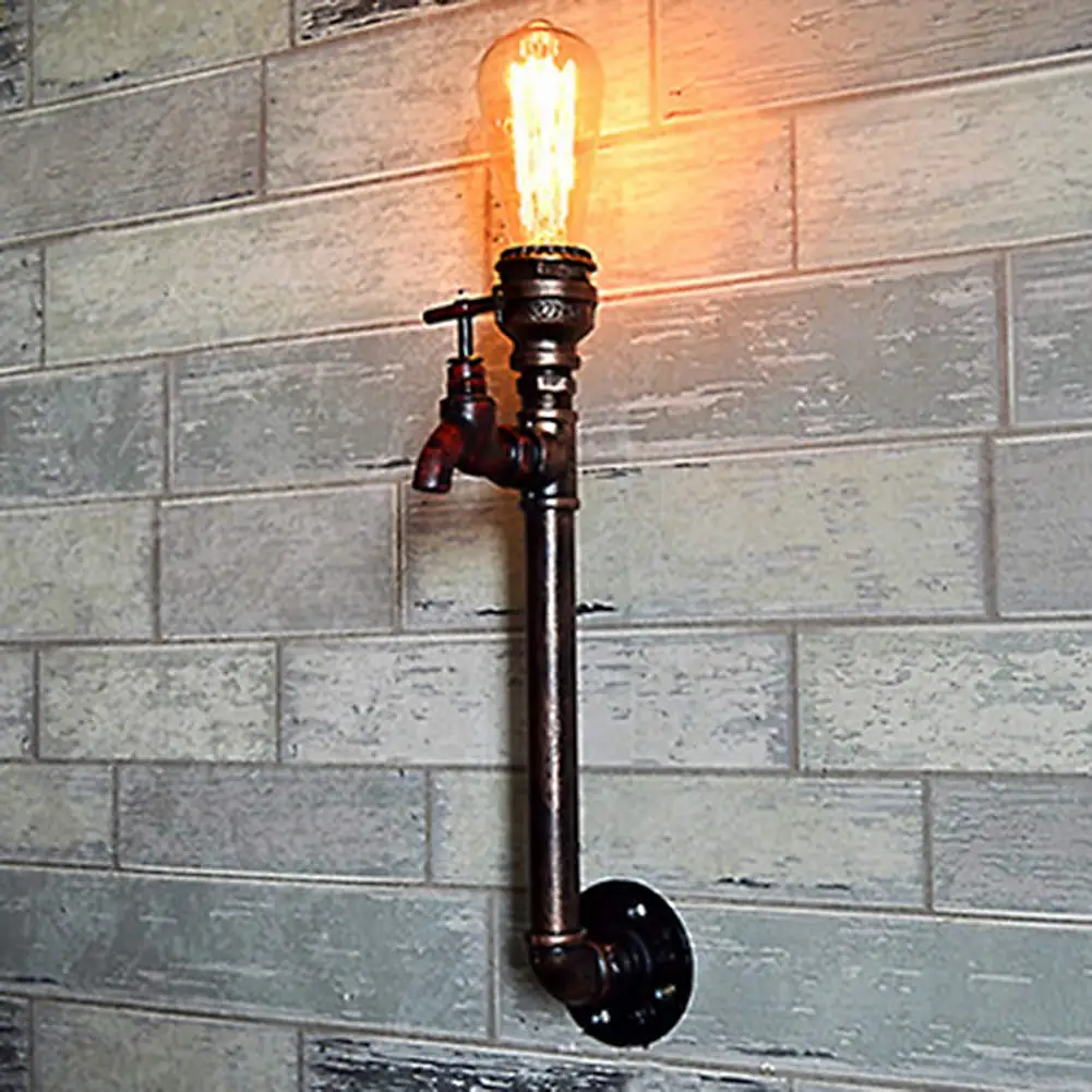 

Water Pipe Wall Lamp American Retro Country Loft Style E27 Wall Sconces Industrial Vintage Wall Light for Bar Cafe Home Lighting
