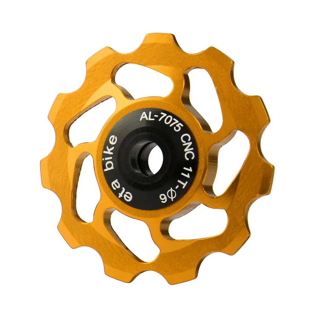 11T MTB Ceramic Bearing Jockey Wheel Pulley Road Bike Bicycle Rear Derailleur Transmission for a Outdoor Durable Bike fitness - Цвет: Gold