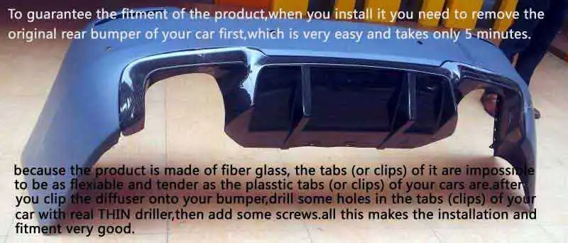 DTM STYLE REAL CARBON FIBER REAR DIFFUSER SPOILER FOR BMW 5-SERIES F10 M5 BUMPER 2011UP