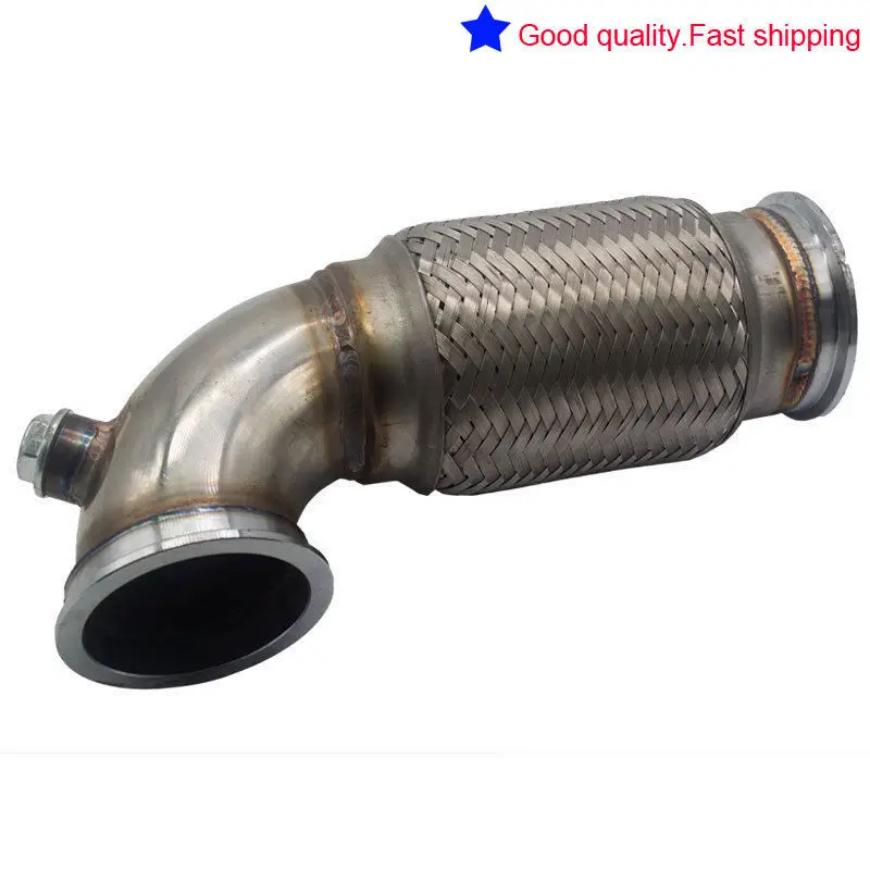 Garrett 2 5 &quotV Band Downpipe низкопрофильный 90 градусов w/Flex bellow + O2 труба из нержавеющей