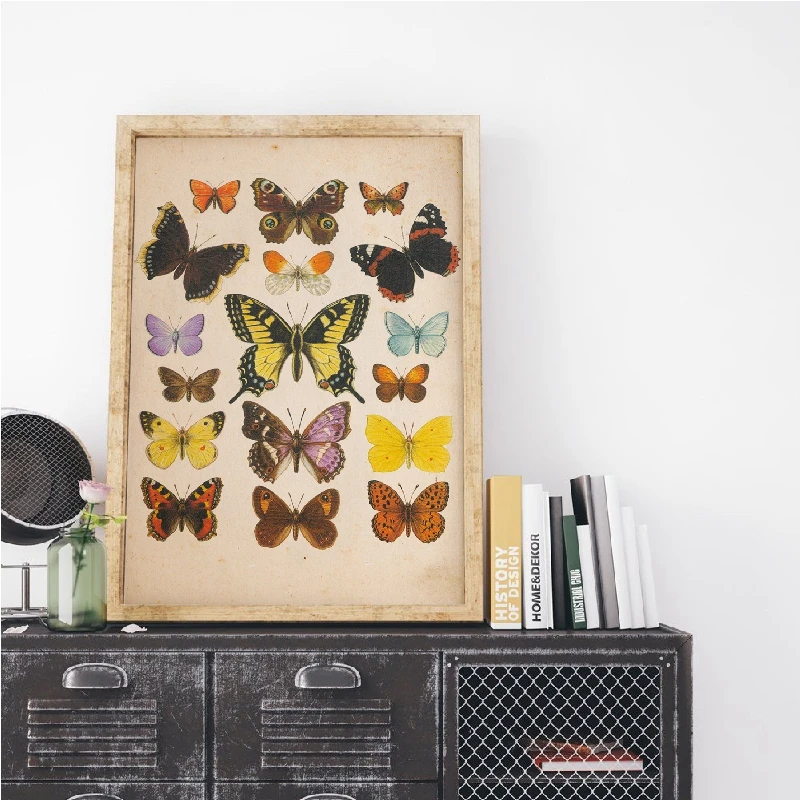 Butterflies Vintage Poster Canvas Painting Home Decoration