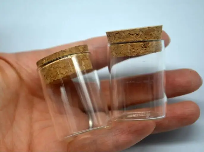 

10pcs 30*40mm Cute Mini Clear Cork Stopper Glass wishing Bottles Vials Jars Containers Small diy Wishing Bottle vase Terrarium
